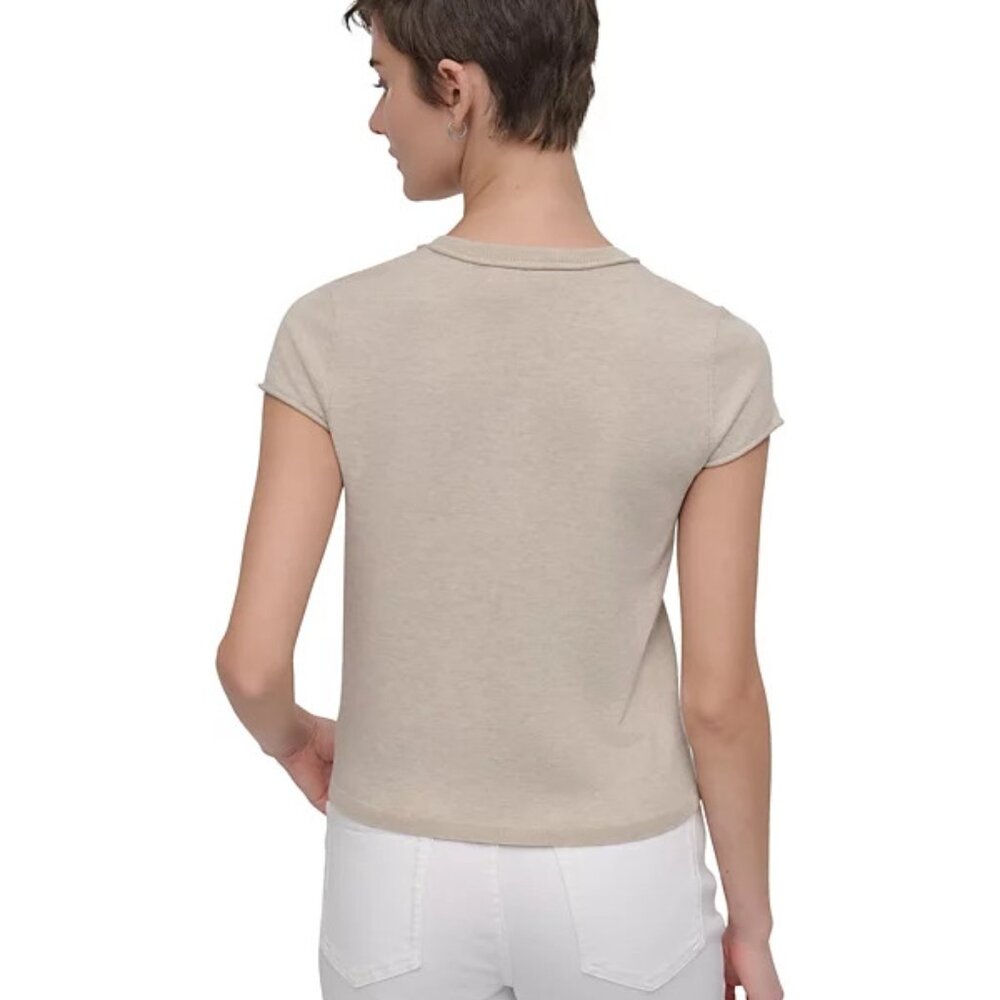 NWT🤍Cap-Sleeve Crewneck Tee - Picture 2 of 8
